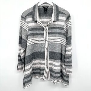 Ali Miles Tunic Top Shirt Size XL Crinkle Stretch Artsy‎ Lagenlook Boho Indie
